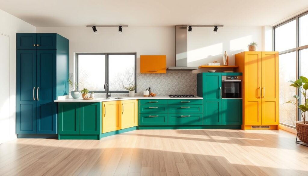 colored kitchen cabinets trends