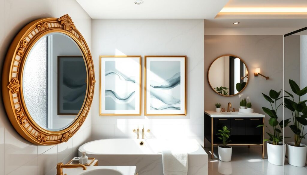 bathroom art and mirror design