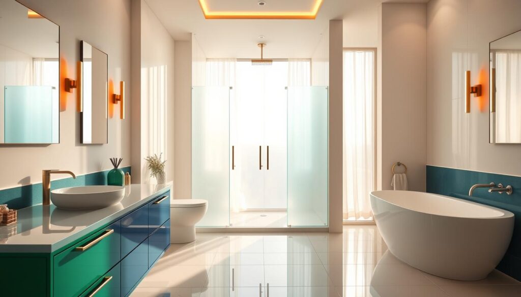 bathroom color and light design