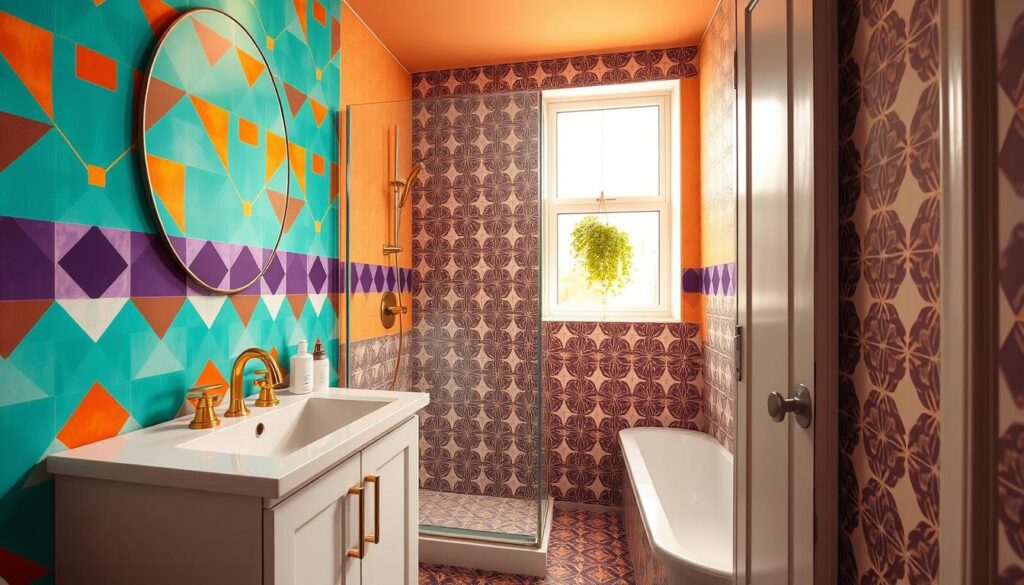 bold bathroom color and pattern ideas